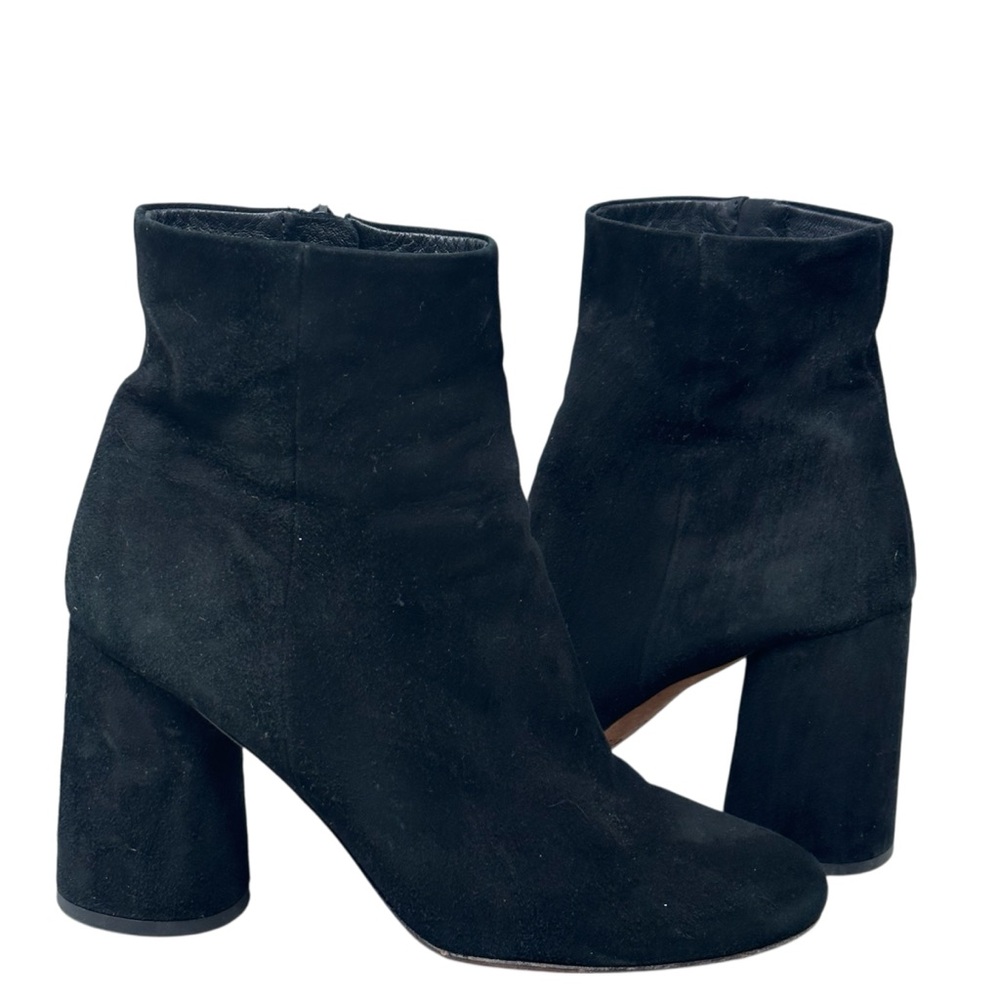 Vince Ridley Black Suede Leather Ankle Boots Booties Womens Size 8.5
